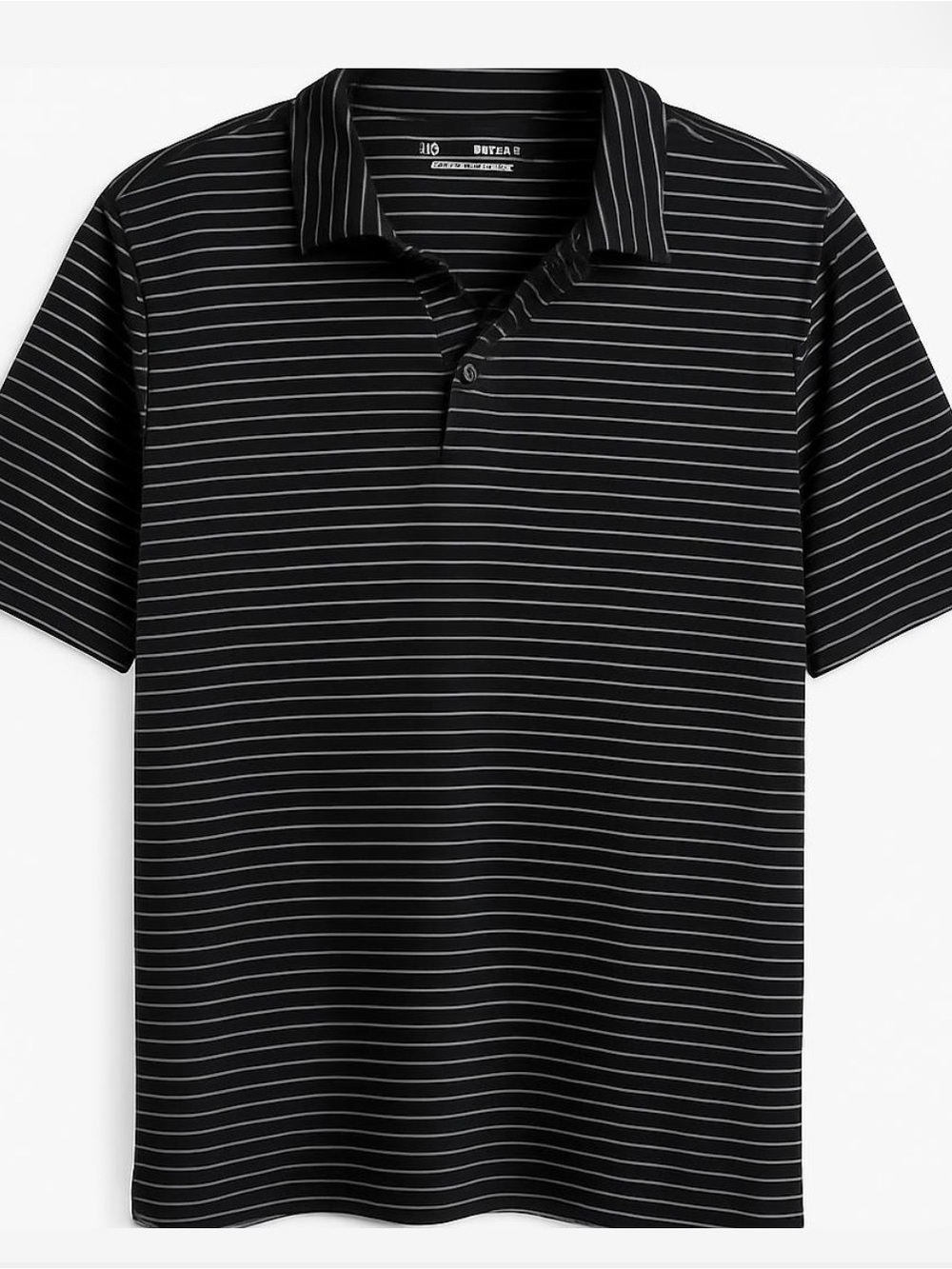 Under Armour Black Polo with Thin White Stripes
